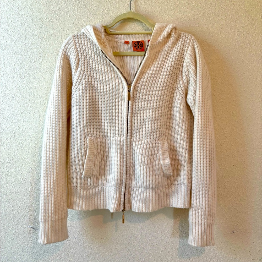 Tory Burch Cream Hooded Sweater